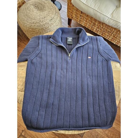 Vtg RALPH LAUREN Polo Jeans Sweater Men's XL Blue Pullover RL USA Flag Heavy - Picture 8 of 9